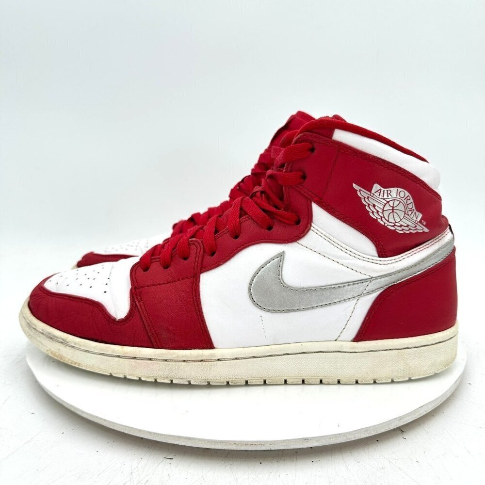 Nike Air Jordan 1 Retro High Men Size 10.5 332550-602 Gym Red Silver Medal Shoes